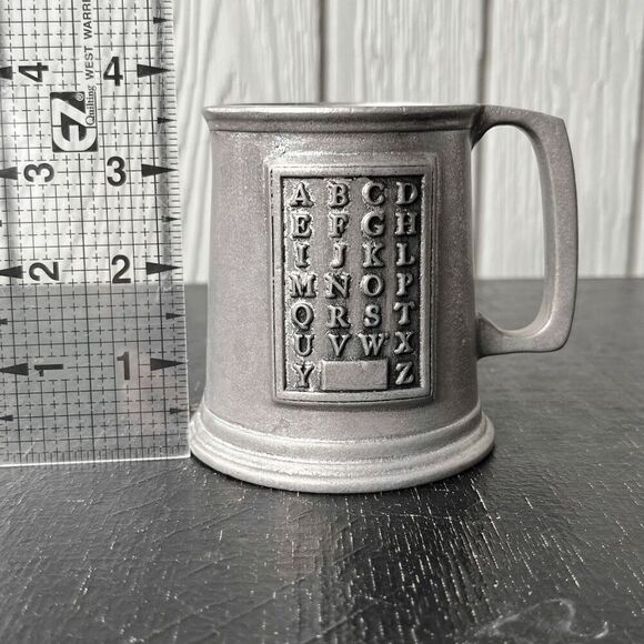 Vintage Pewter Wilton Armetale Alphabet Tankard Mug USA Decor Kids - Picture 9 of 10
